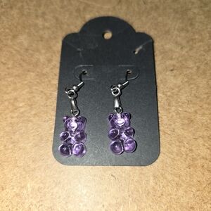 Purple Gummy Bear Earrings